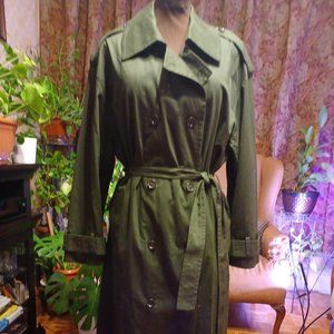 Banana Republic Green Cotton Twill Trench Coat, XL